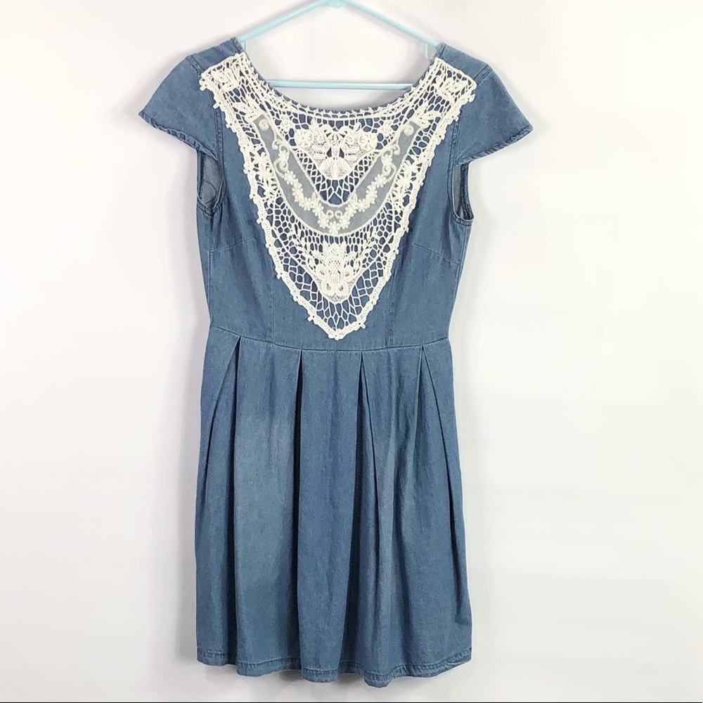 Altar’d State chambray denim crotchet dress